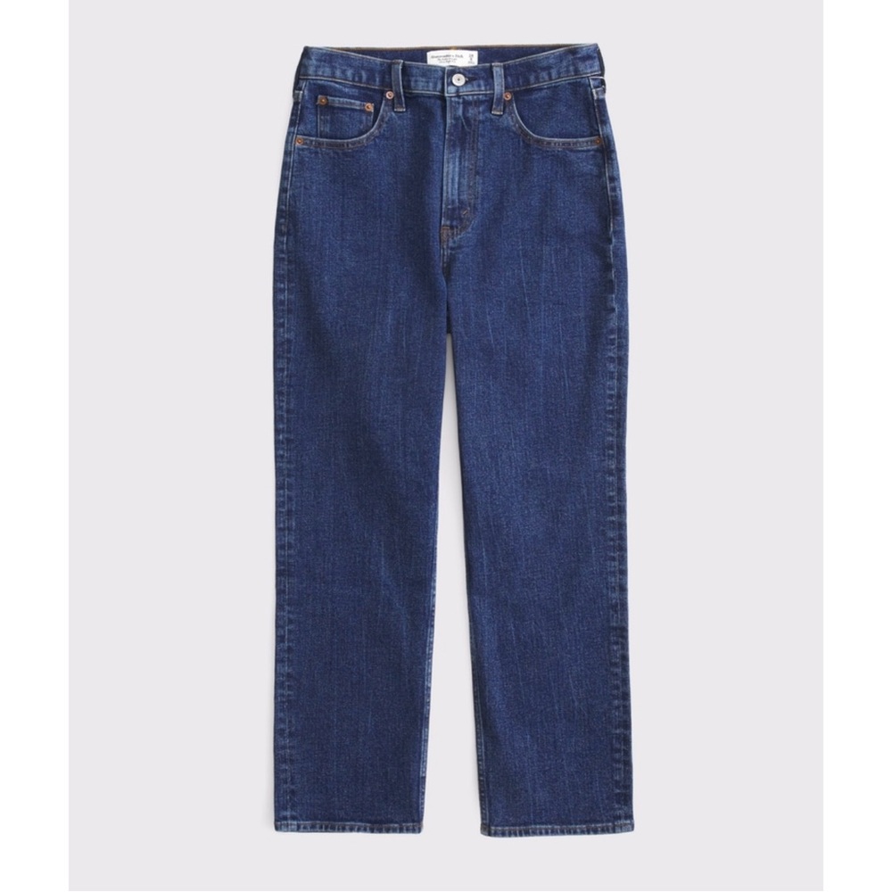Abercrombie Ultra High Rise Ankle Straight Jeans Dark